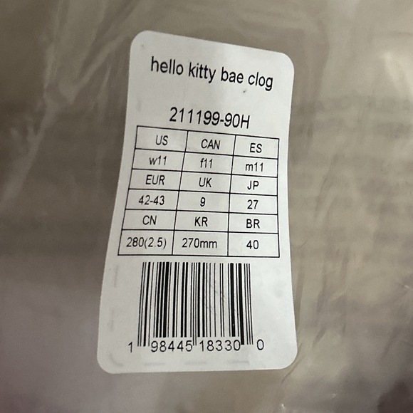 Crocs Hello Kitty Bae Clog Womens 11 Pink Sanrio Platform Sandal Shoe 211199-90H - Picture 8 of 9